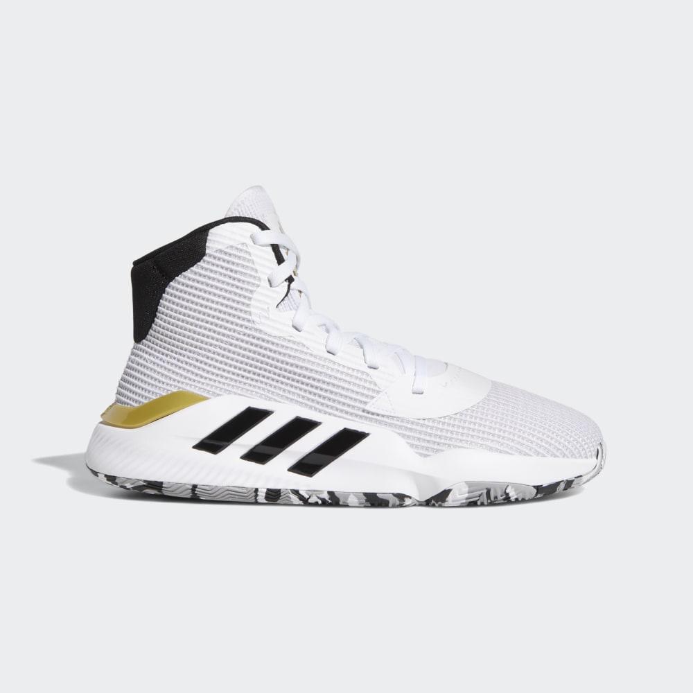 Adidasi Baschet Adidas Pro Bounce 2019 Barbati Romania - Albi/Negrii/Aurii Metal EE3896